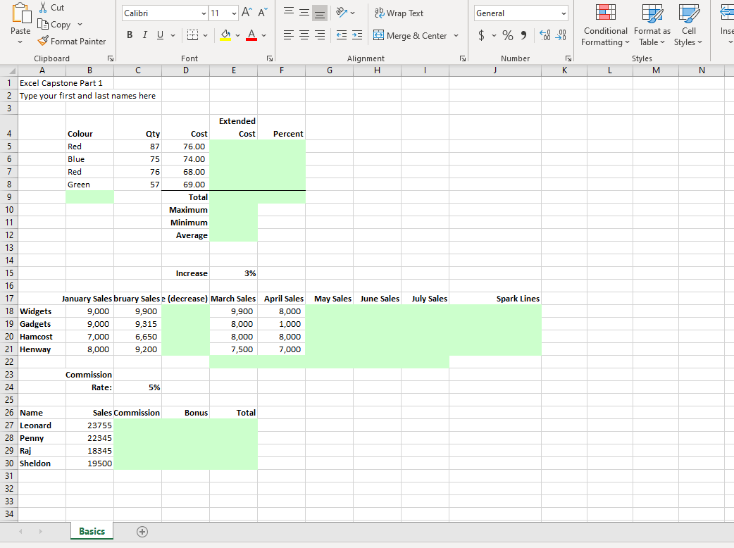 Step Instructions Points Possible 1 Start Excel and | Chegg.com