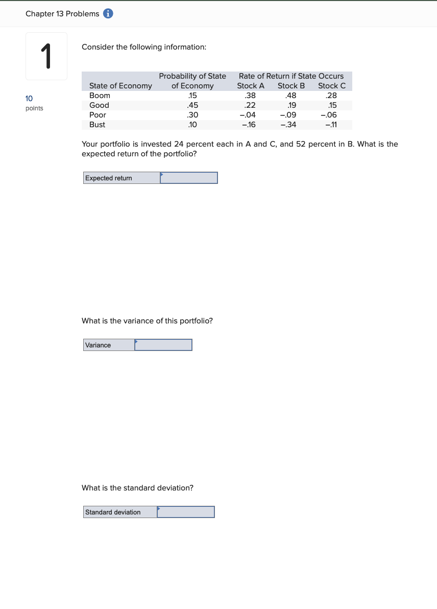 Solved Chapter 13 Problems I Consider The Following | Chegg.com