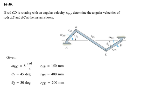 Solved If rod CD is rotating with an angular velocity ωDC, | Chegg.com