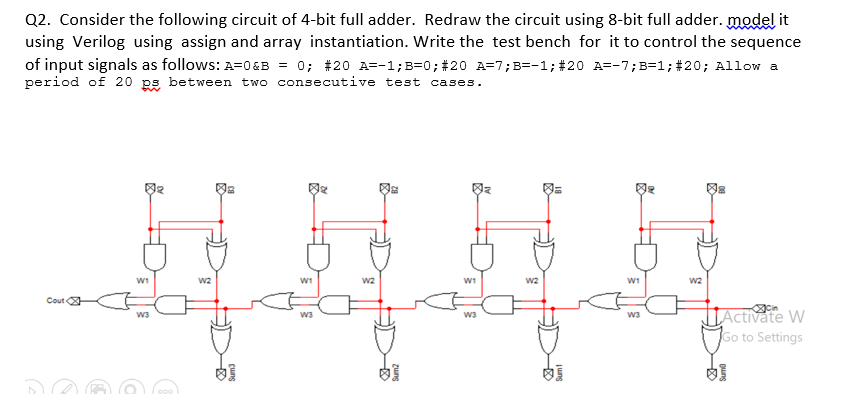 Solved Q2. Consider The Following Circuit Of 4-bit Full | Chegg.com