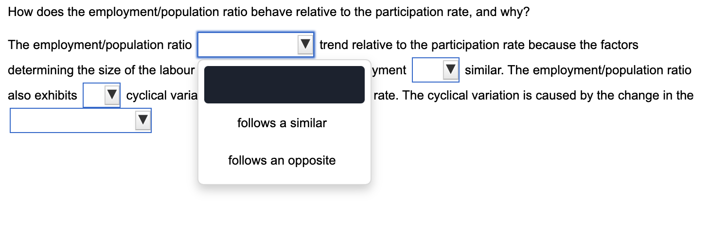 Solved How does the employment/population ratio behave | Chegg.com