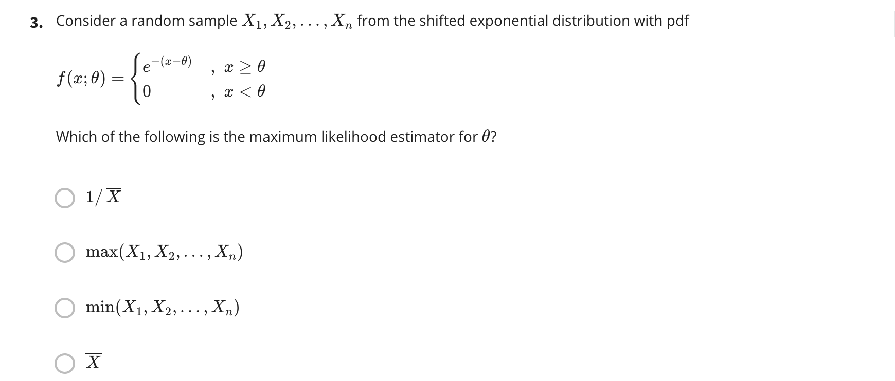 Solved 3. Consider a random sample X1, X2, ..., Xn from the | Chegg.com