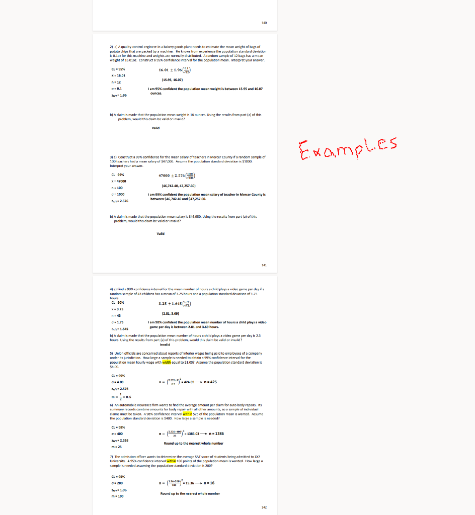 Solved 2) a) Find the 98% confidence interval for the | Chegg.com