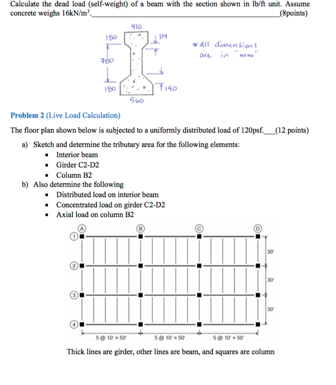 calculate-the-dead-load-self-weight-of-a-beam-with-the-section-shown-in-lb-ft-unit-assume