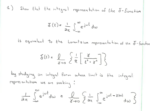 Solved 1) Show that the integral representation of the | Chegg.com