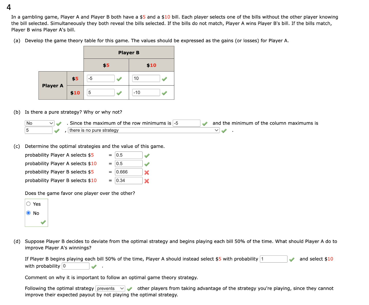 Solved In A Gambling Game, Player A And Player B Both Have A | Chegg.com