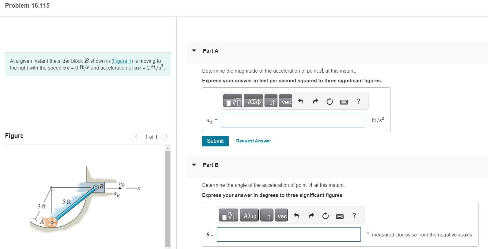 Solved At A Given Instant The Slider Block B Shown In | Chegg.com