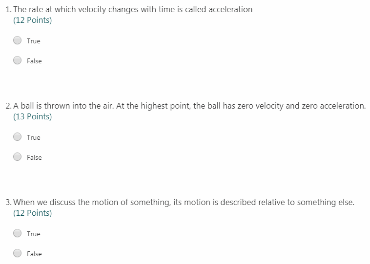 Solved 1. The rate at which velocity changes with time is | Chegg.com