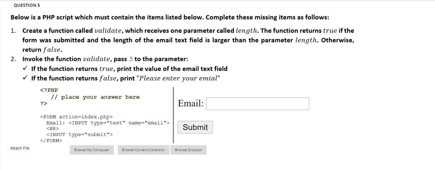 Solved QUESTION 4 Write a PHP program which performs the | Chegg.com