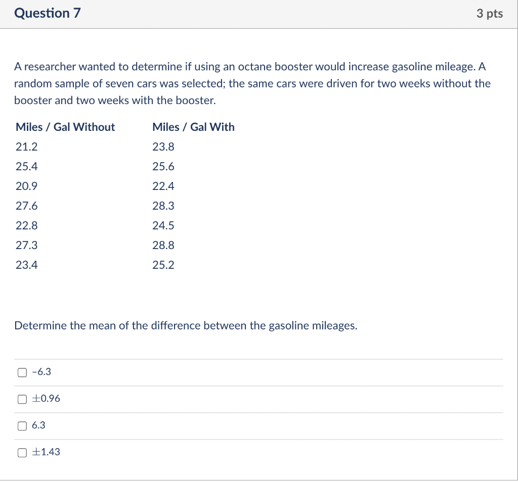 Solved Question 7 3 Pts A Researcher Wanted To Determine If | Chegg.com