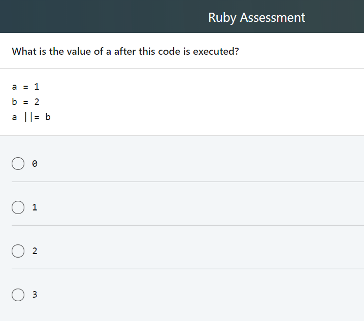 Solved Ruby Assessment Which code snippet returns an array | Chegg.com