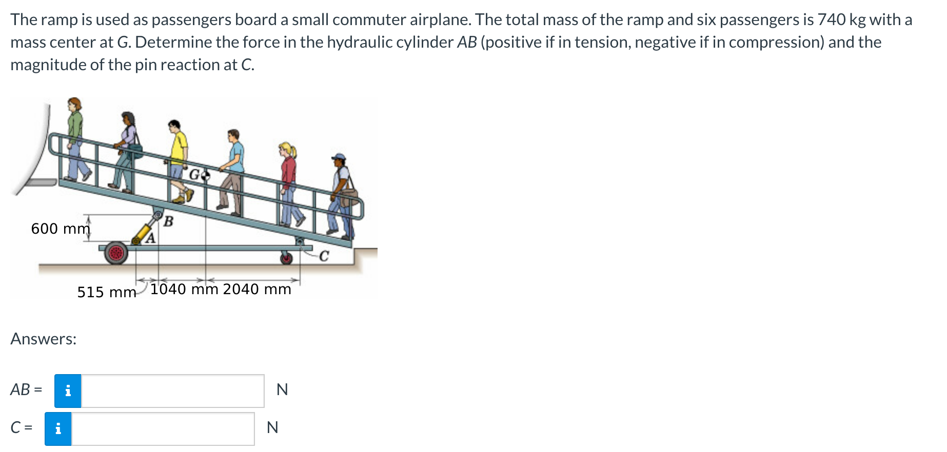 Maximum Ramp Mass Solved The ramp is used as passengers board a small commuter | Chegg.com