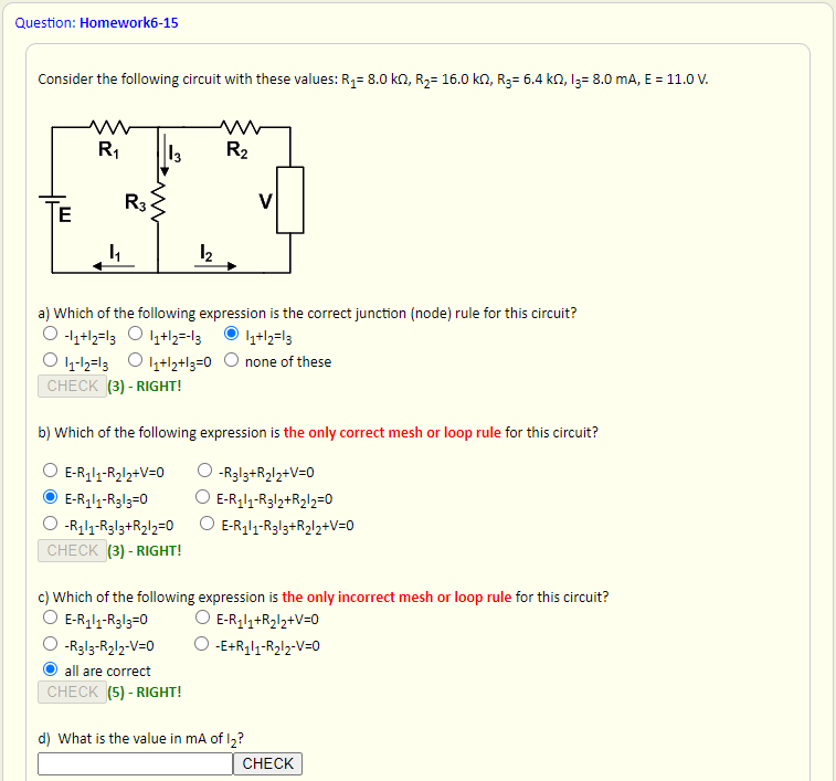 Solved Consider the following circuit with these values: | Chegg.com