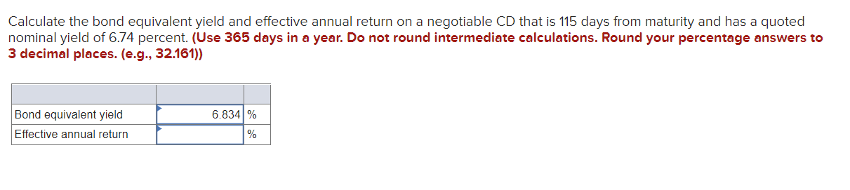 Solved Calculate the bond equivalent yield and effective | Chegg.com