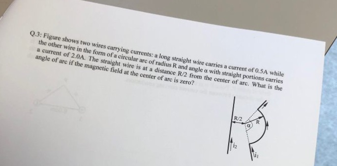 Solved Q.3: Figure shows two wires carrying currents: a long | Chegg.com