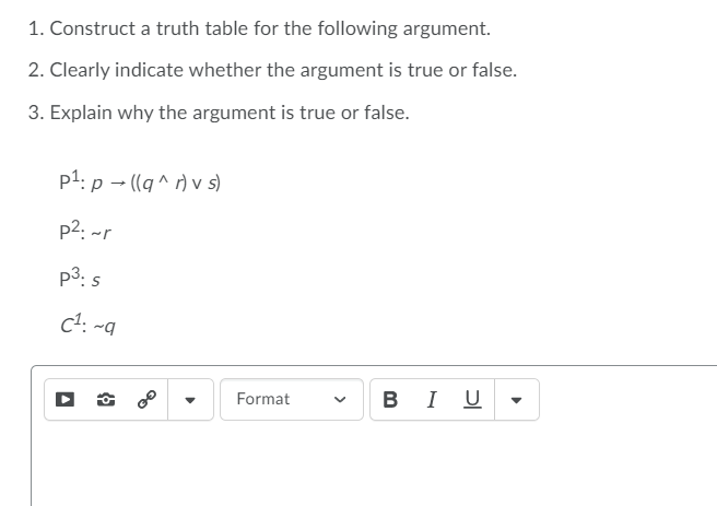 Solved 1. Construct a truth table for the following | Chegg.com