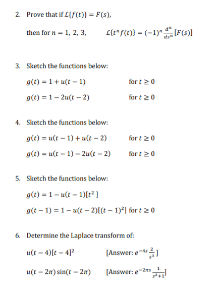 Solved 2 Prove That If L F T F S Then For N 1 2 Chegg Com