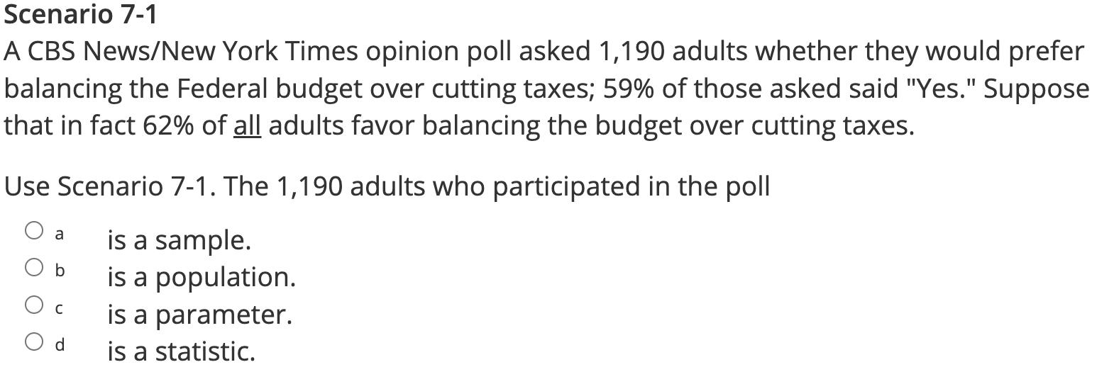 a cbs news new york times opinion poll asked 1190