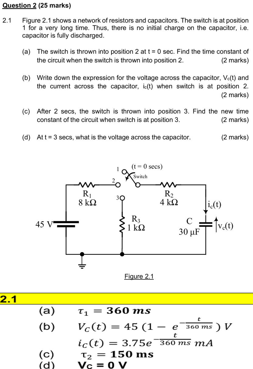 Solved Question 2 (25 ﻿marks)2.1 ﻿Figure 2.1 ﻿shows a | Chegg.com