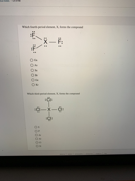 Solved Due batesch9 HW Which fourth-period element, X, forms | Chegg.com