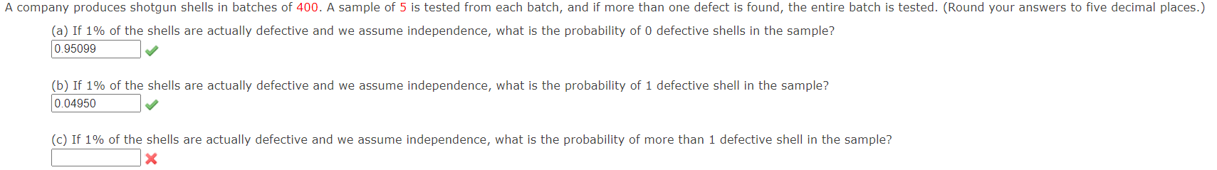 Solved (a) If 1% of the shells are actually defective and we | Chegg.com