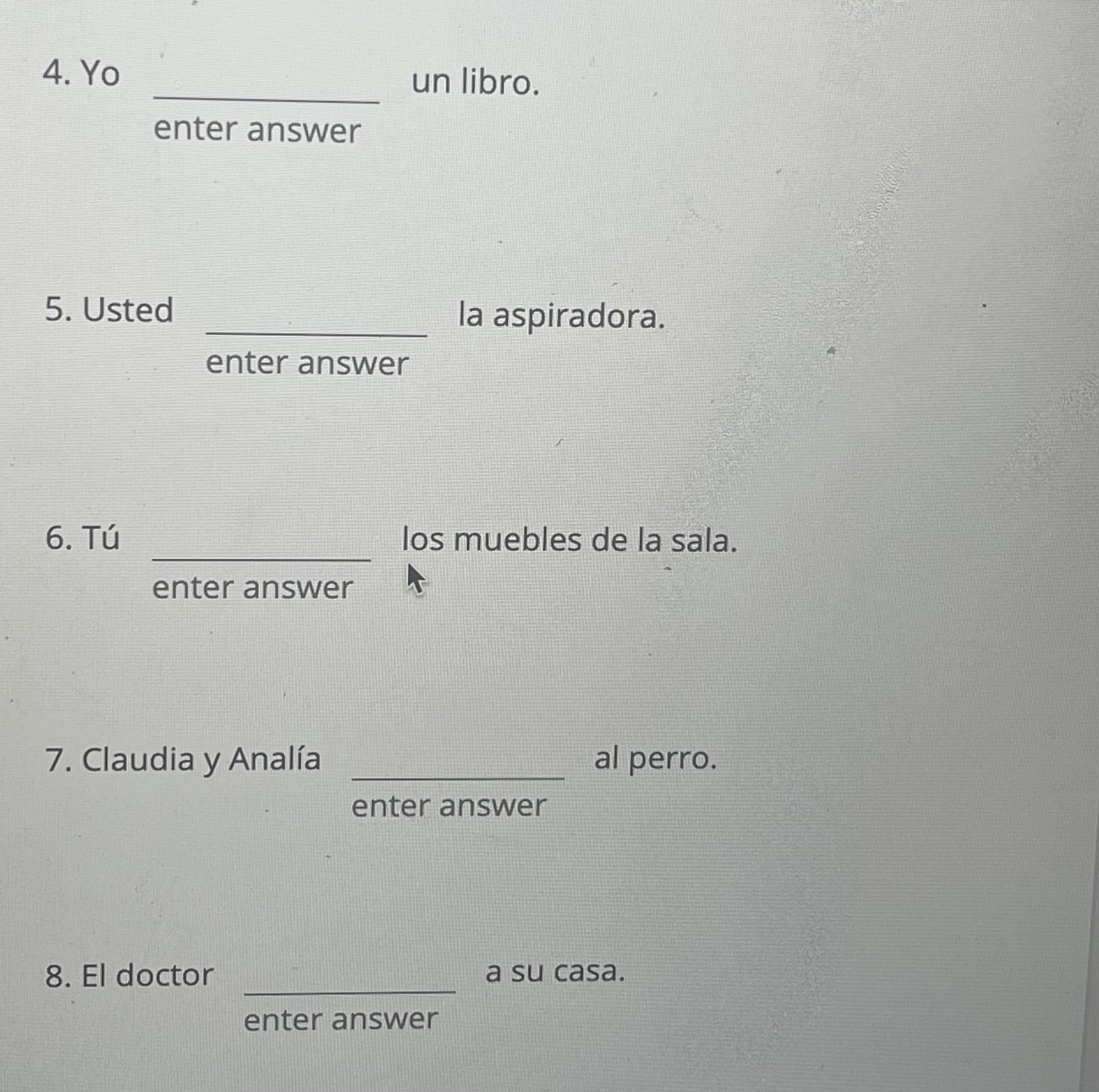 Use the present progressive to tell what these people