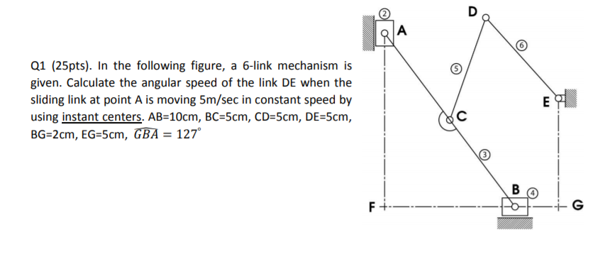 Solved . In the following figure, a 6-link mechanism is | Chegg.com