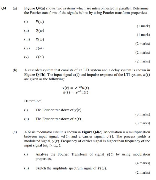Solved Q4 (a) Figure Q4(a) shows two systems which are | Chegg.com