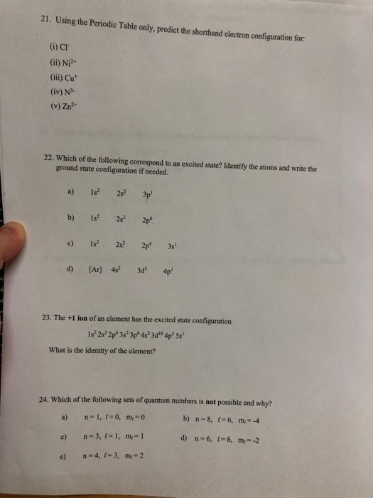 Solved 21. Using the Periodic Table only, predict the | Chegg.com