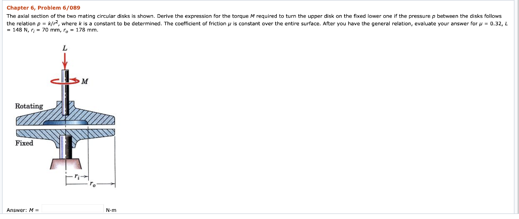 Solved Chapter 6, Problem 6/089 The axial section of the two | Chegg.com