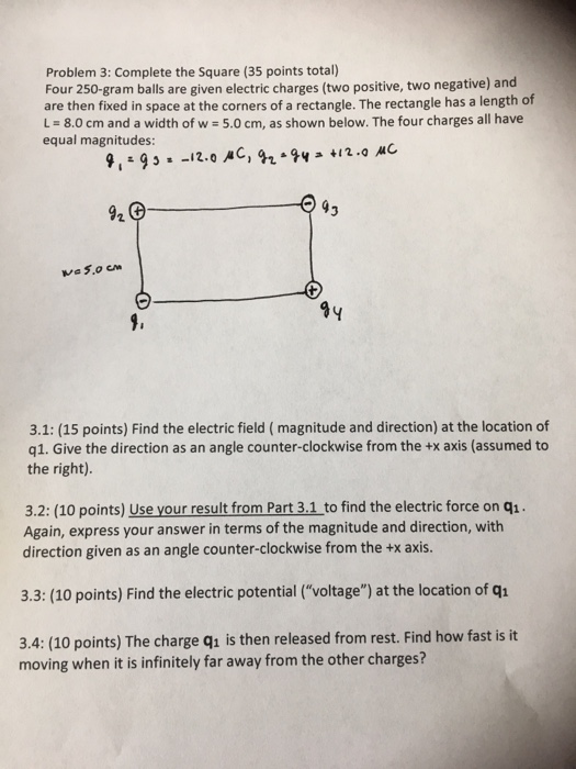Solved Problem 3: Complete the Square (35 points total) Four | Chegg.com
