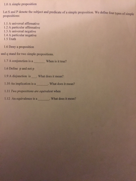 Solved Let S And P Denote The Subject And Predicate Of A Chegg