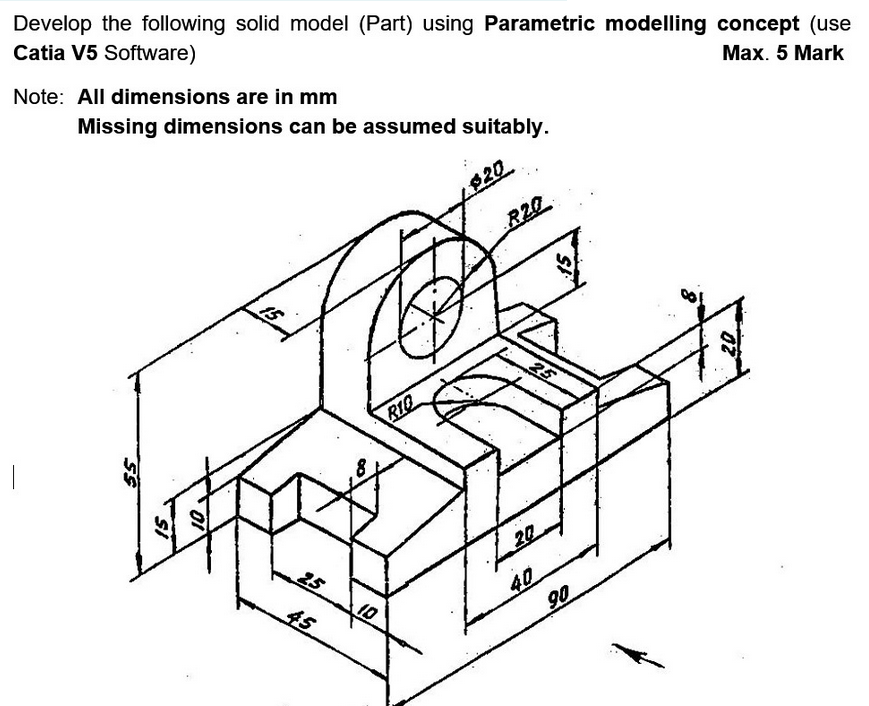 Solved PART DESIGN USING CATIA + PLEASE SOLVE AND SHOW ME | Chegg.com