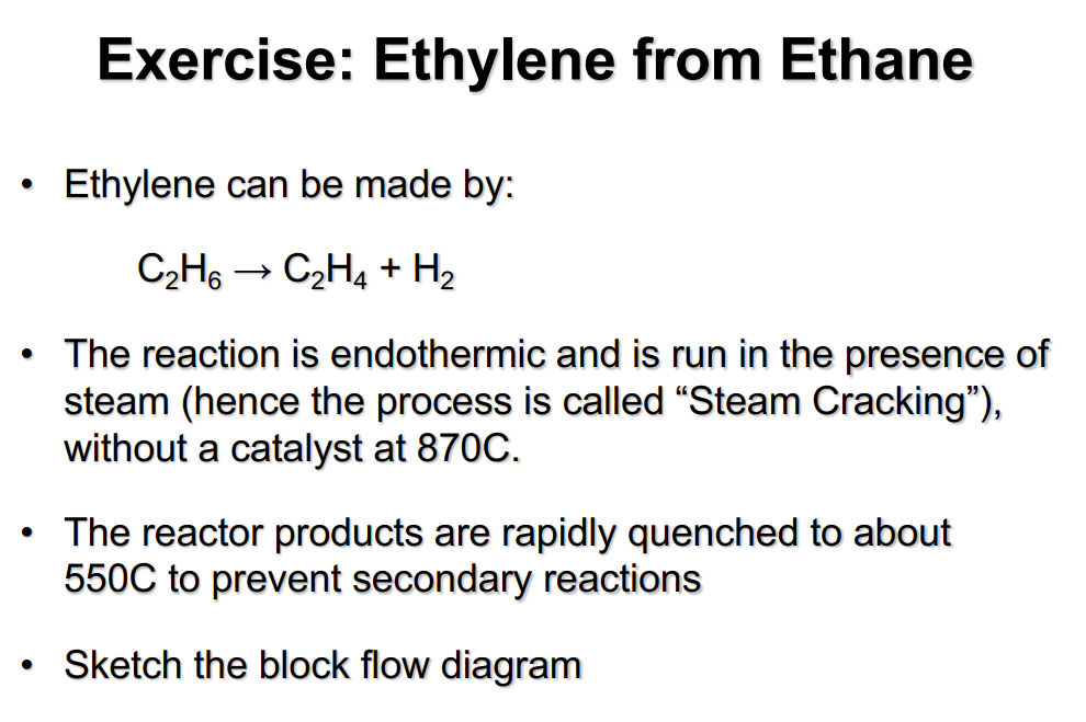 Solved Exercise Ethylene from Ethane Ethylene can be made Chegg