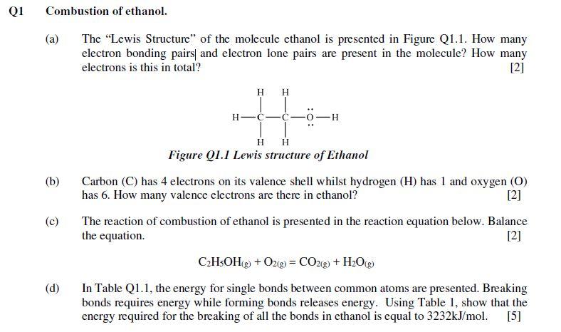 lewis structure for ethanol