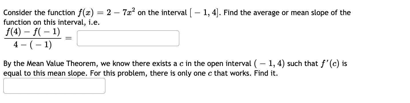 Solved Consider the function f(x)=2−7x2 on the interval | Chegg.com