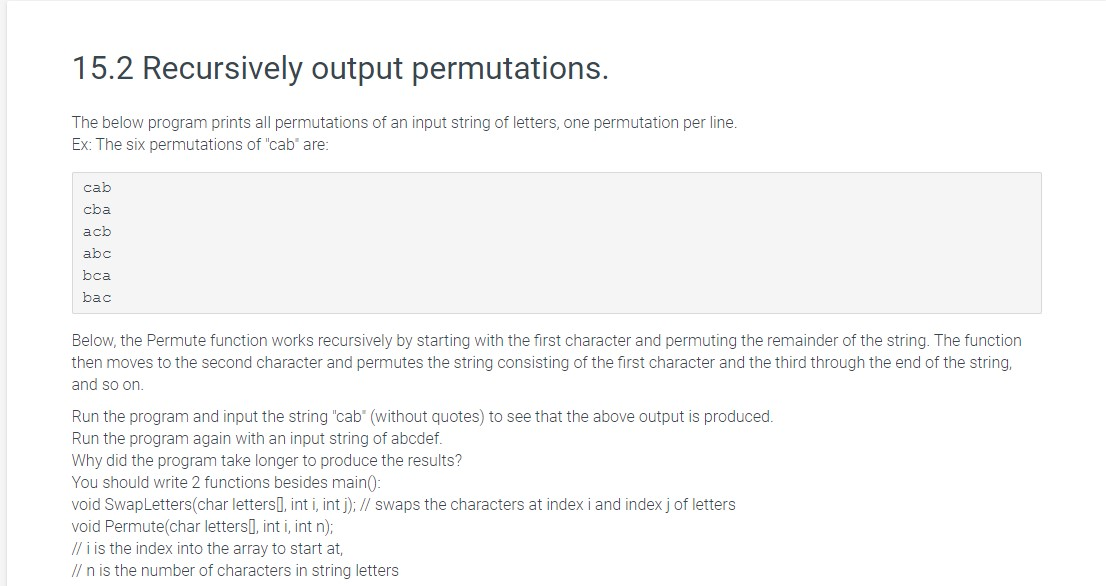Solved 15 2 Recursively Output Permutations The Below Chegg Solved 15 2 Recursively Output Permutations The Below Chegg