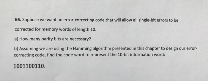 Solved 66. Suppose We Want An Error-correcting Code That | Chegg.com