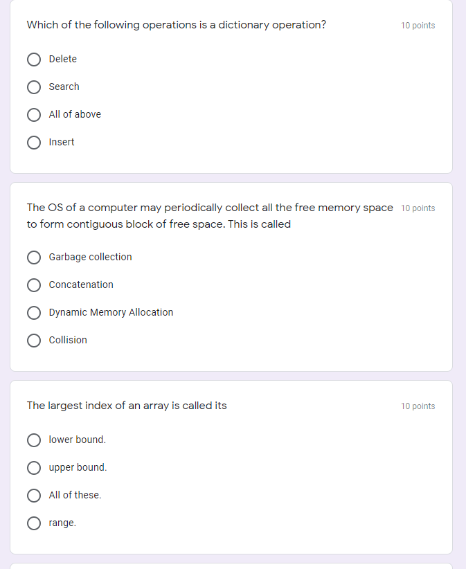 Solved Two dimensional arrays are also called 10 points O | Chegg.com