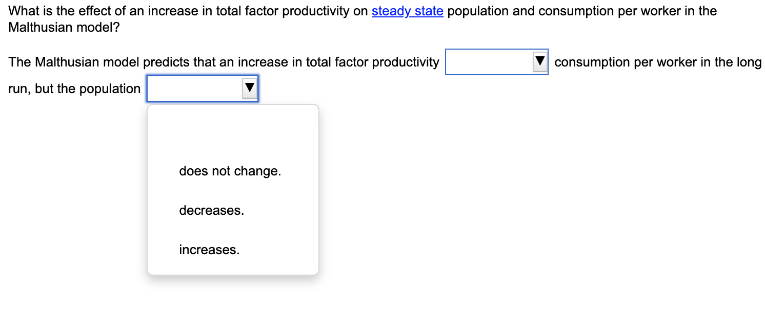 Solved What is the effect of an increase in total factor | Chegg.com