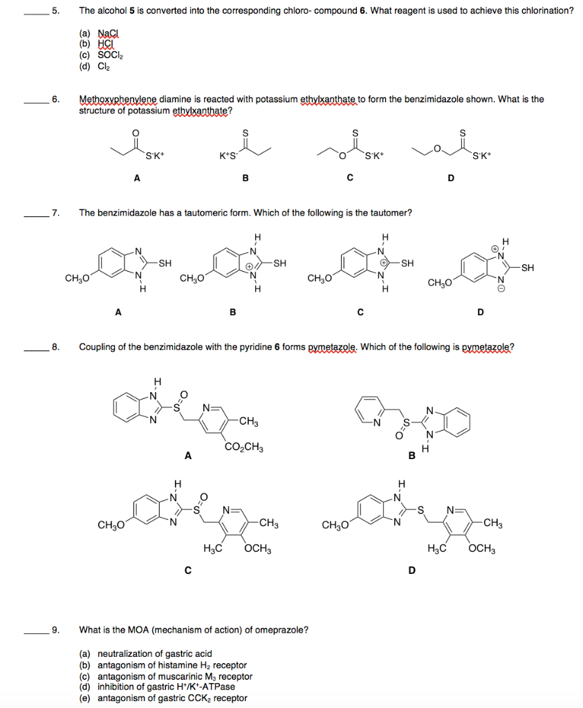 Part 5. The synthesis of omeprazole. Omeprazole | Chegg.com