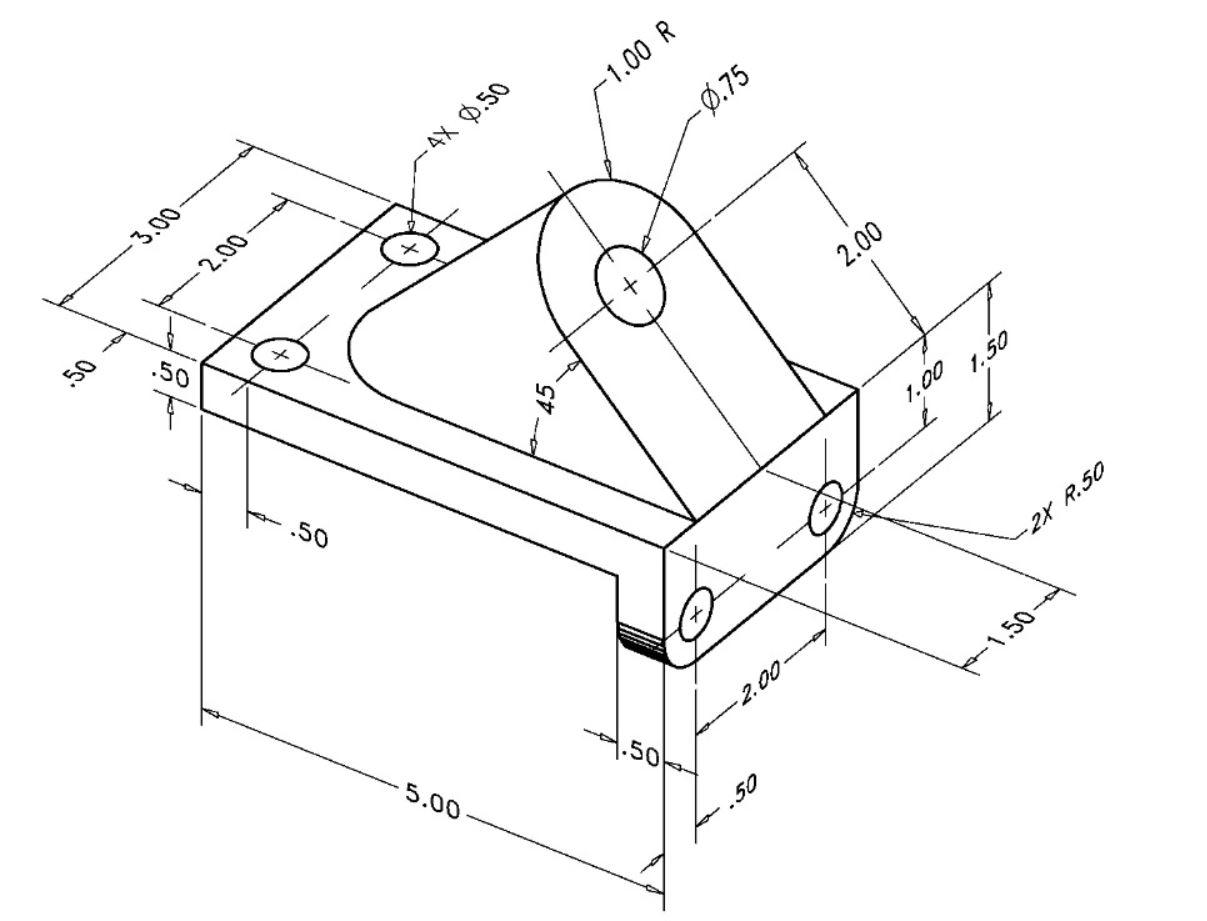 Solved Create the three orthographic projections of the | Chegg.com