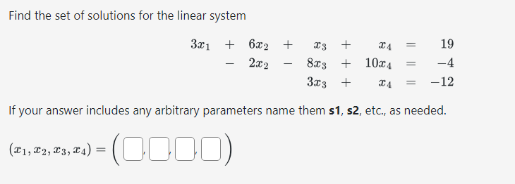 Solved Find The Set Of Solutions For The Linear System | Chegg.com