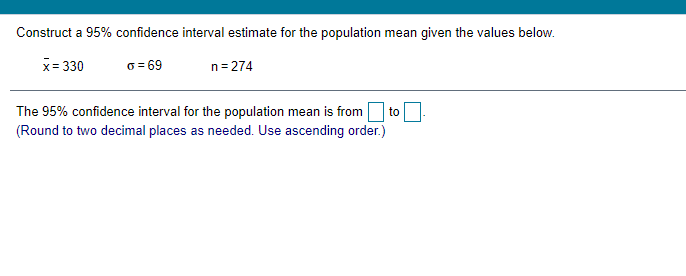 Solved Construct a 95% confidence interval estimate for the | Chegg.com