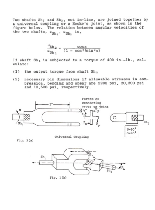 Solved Two shafts Shi and Sh, not in-line, are joined | Chegg.com