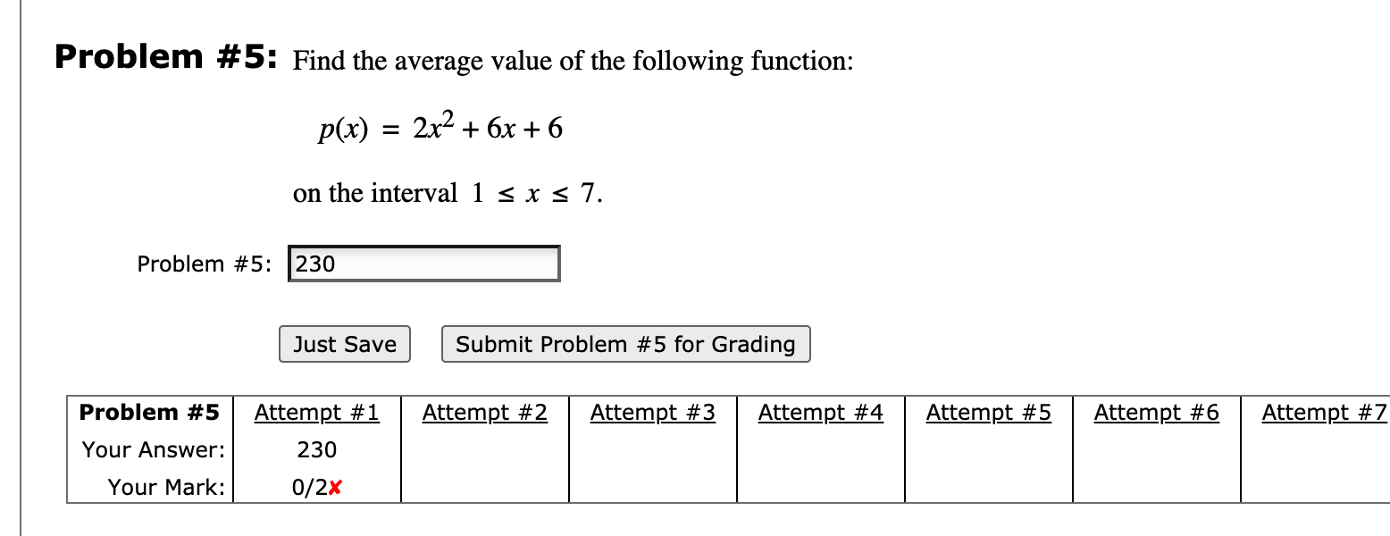 Solved Problem #5: Find The Average Value Of The Following | Chegg.com