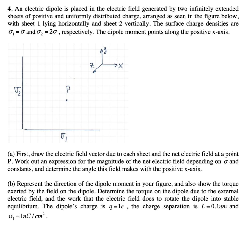 Solved 4. An Electric Dipole Is Placed In The Electric Field | Chegg.com