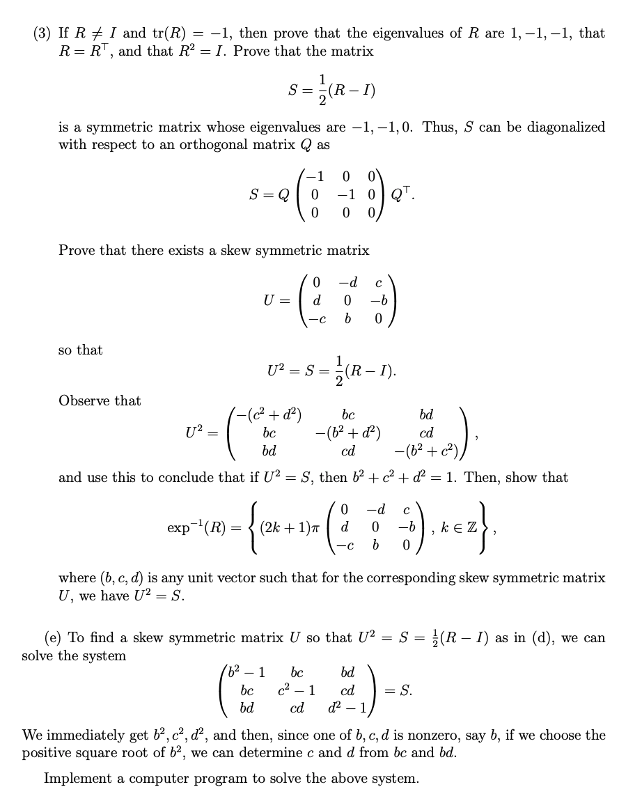 Solved Problem B3 (100 pts). (a) Let so(3) be the space of 3 | Chegg.com