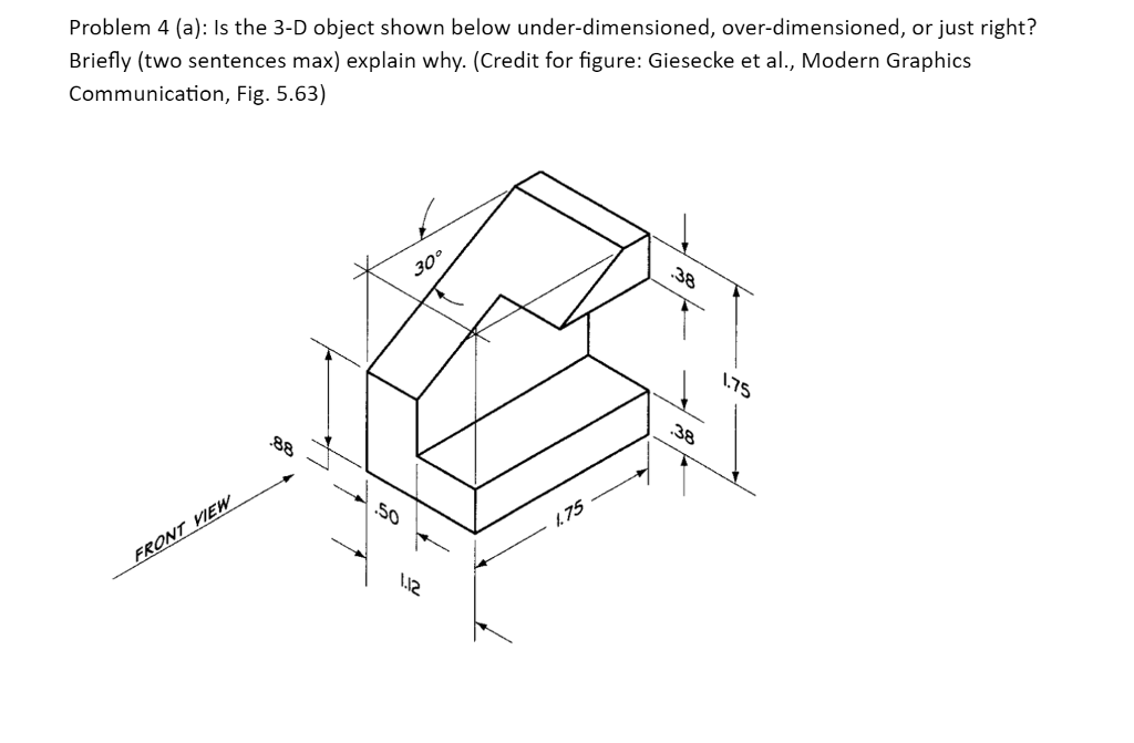 Solved Problem 4 (a): Is the 3-D object shown below | Chegg.com
