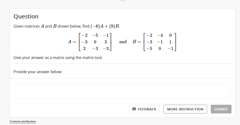 Solved Question Given Matrices A And B Shown Below, Find | Chegg.com